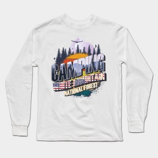 Camping White Mountain National Forest Vintage USA Best gift for campers Adventure gear Long Sleeve T-Shirt